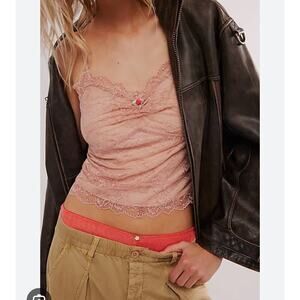 Intimately by Free People Lacey Essential Cami TankTop Misty Rose Women's M NWT